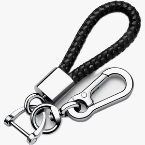Leather weave keychain for car key chain